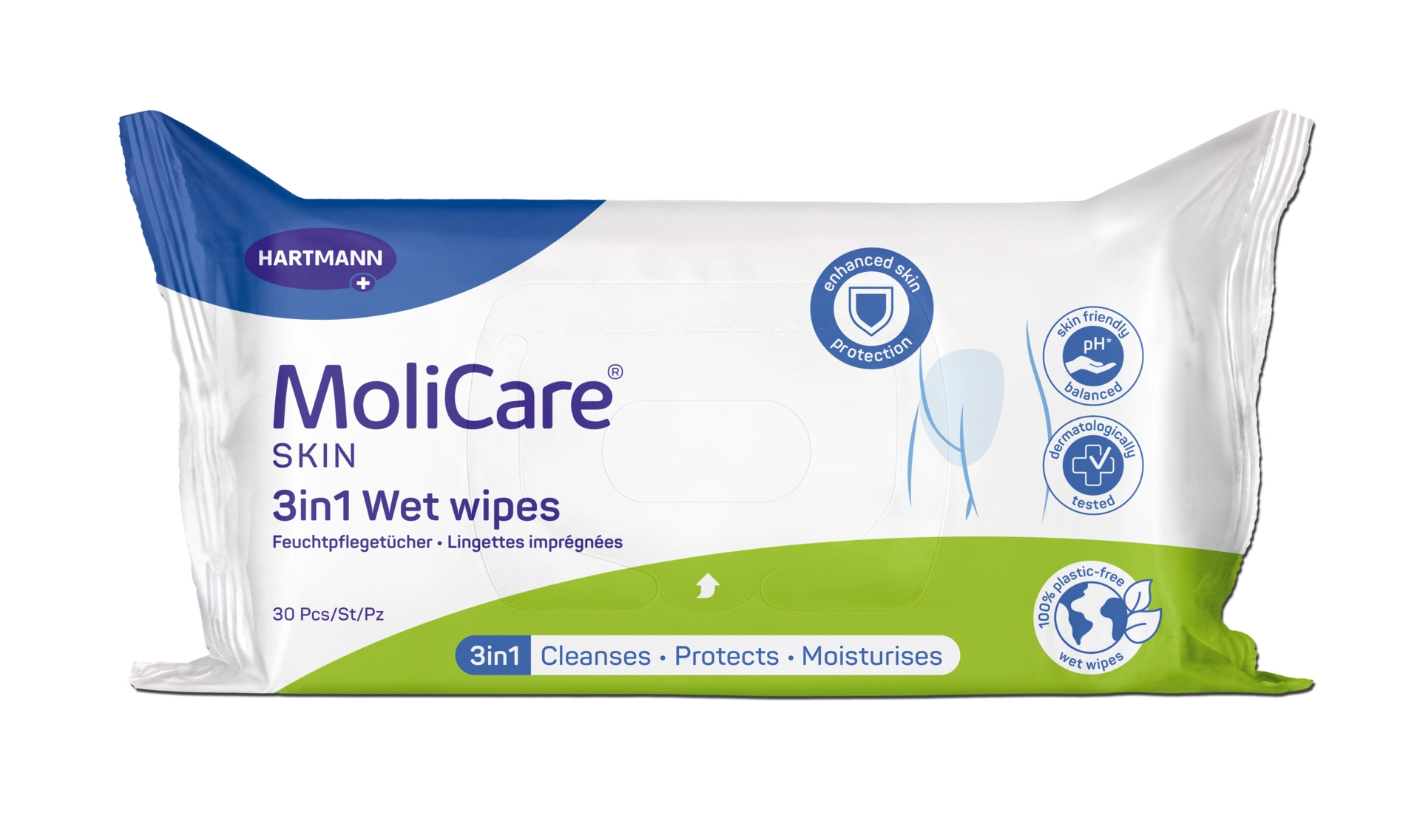 MoliCare Skin 3in1 Feuchtpflegetücher 30 Stück