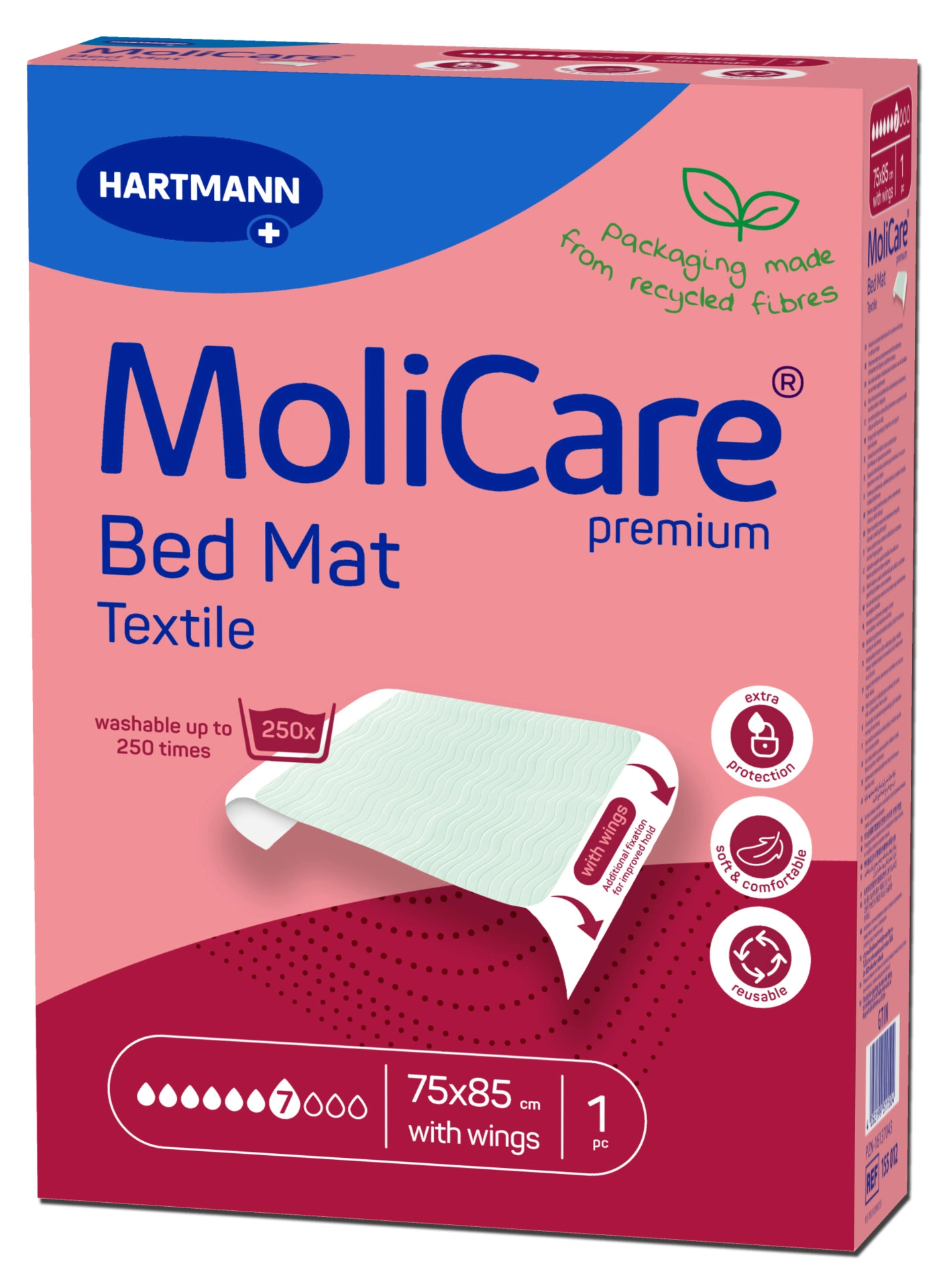 MoliCare Premium Bed Mat Textile 7 Tropfen mit Flügeln 1 Stück