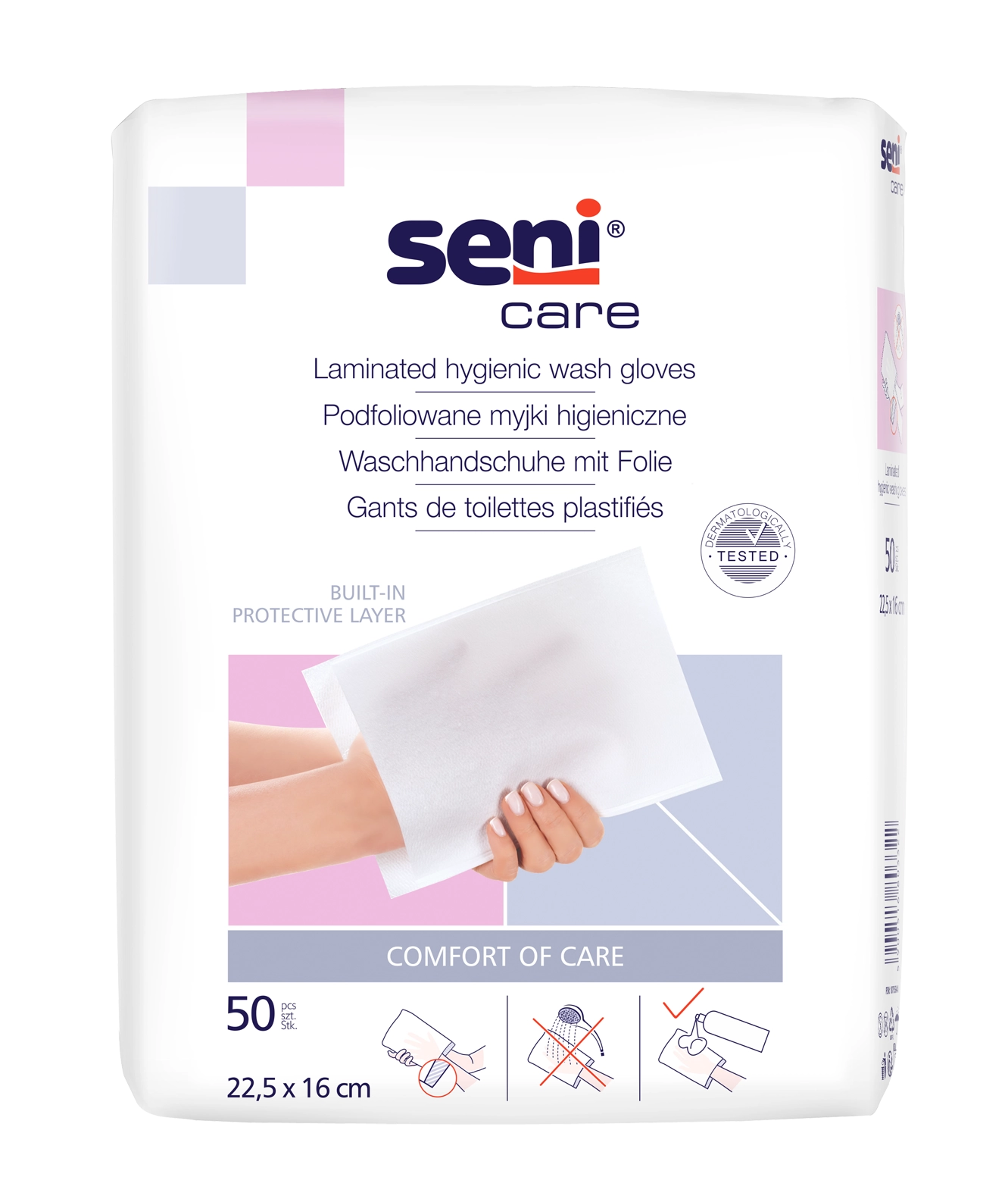 Waschhandschuhe mit Folie 50 Stück